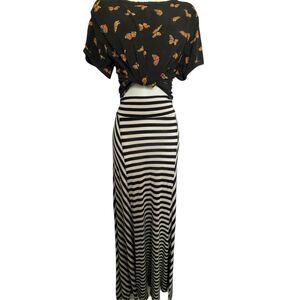 Vibe N Butterfly Print Crop Top Y2K Style